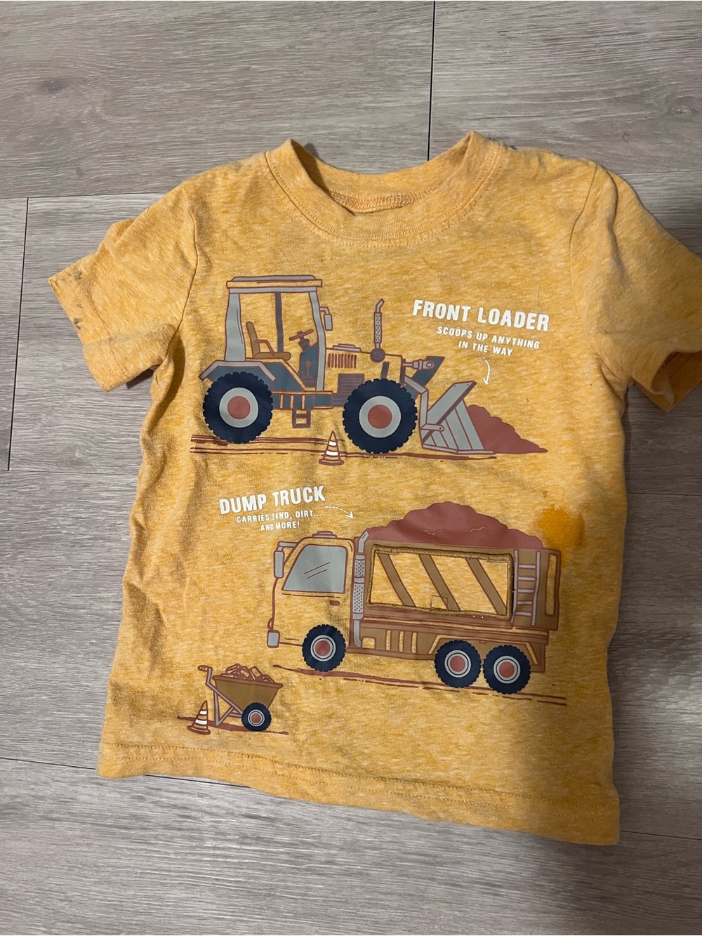 Construction Truck Graphic Tee - Mustard Yellow
